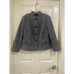 talbots women grey blazer size 12P